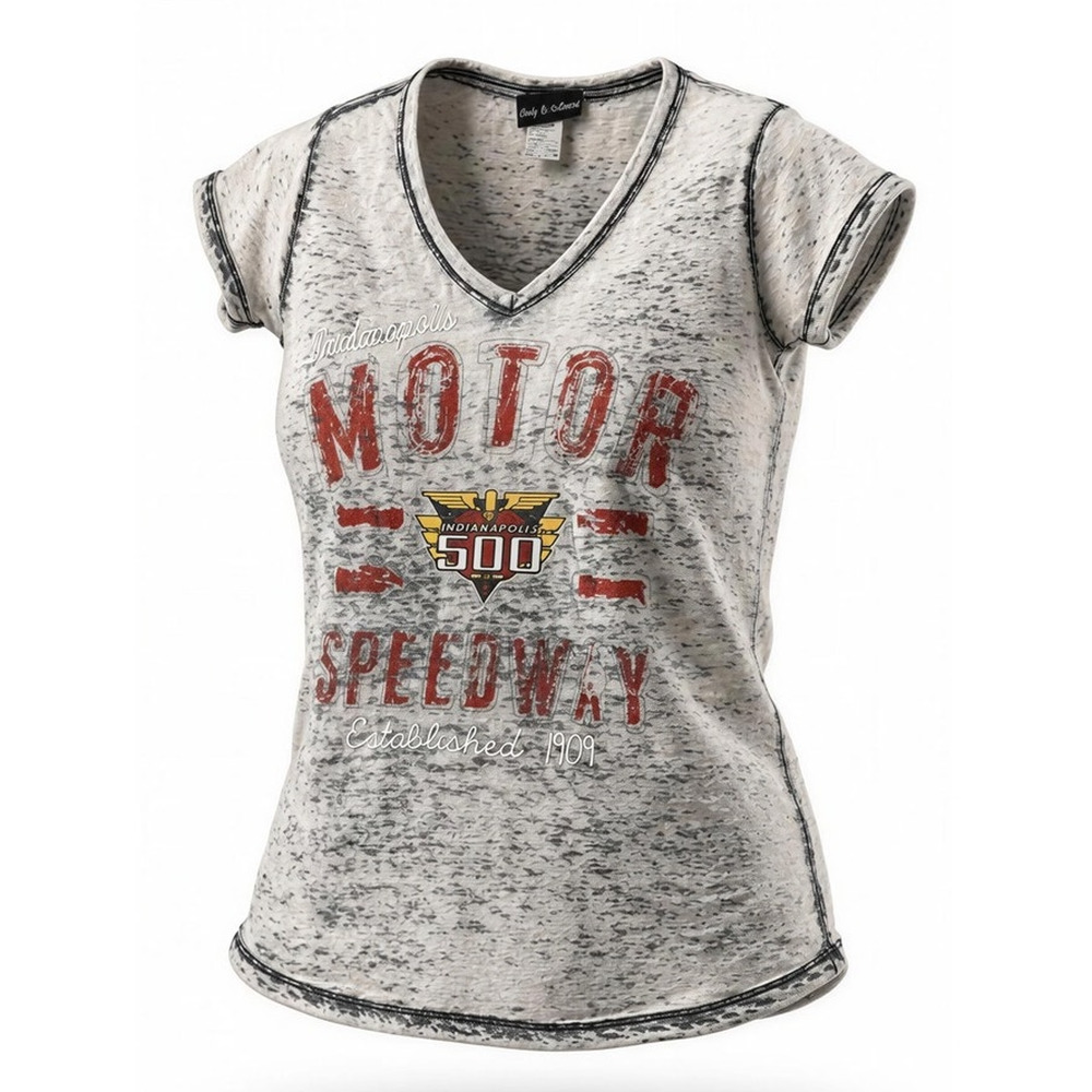 5th & Ocean Indy 500 Indianapolis Motor Speedway V-Neck T-Shirt Womens Small